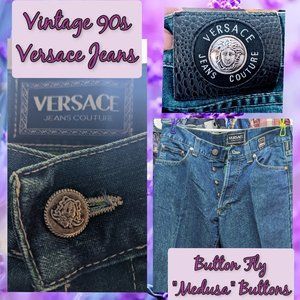 Authentic Vintage 90s Versace Couture Jeans, Button-Fly Jeans